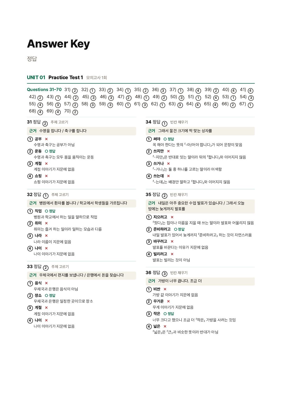 Answer key